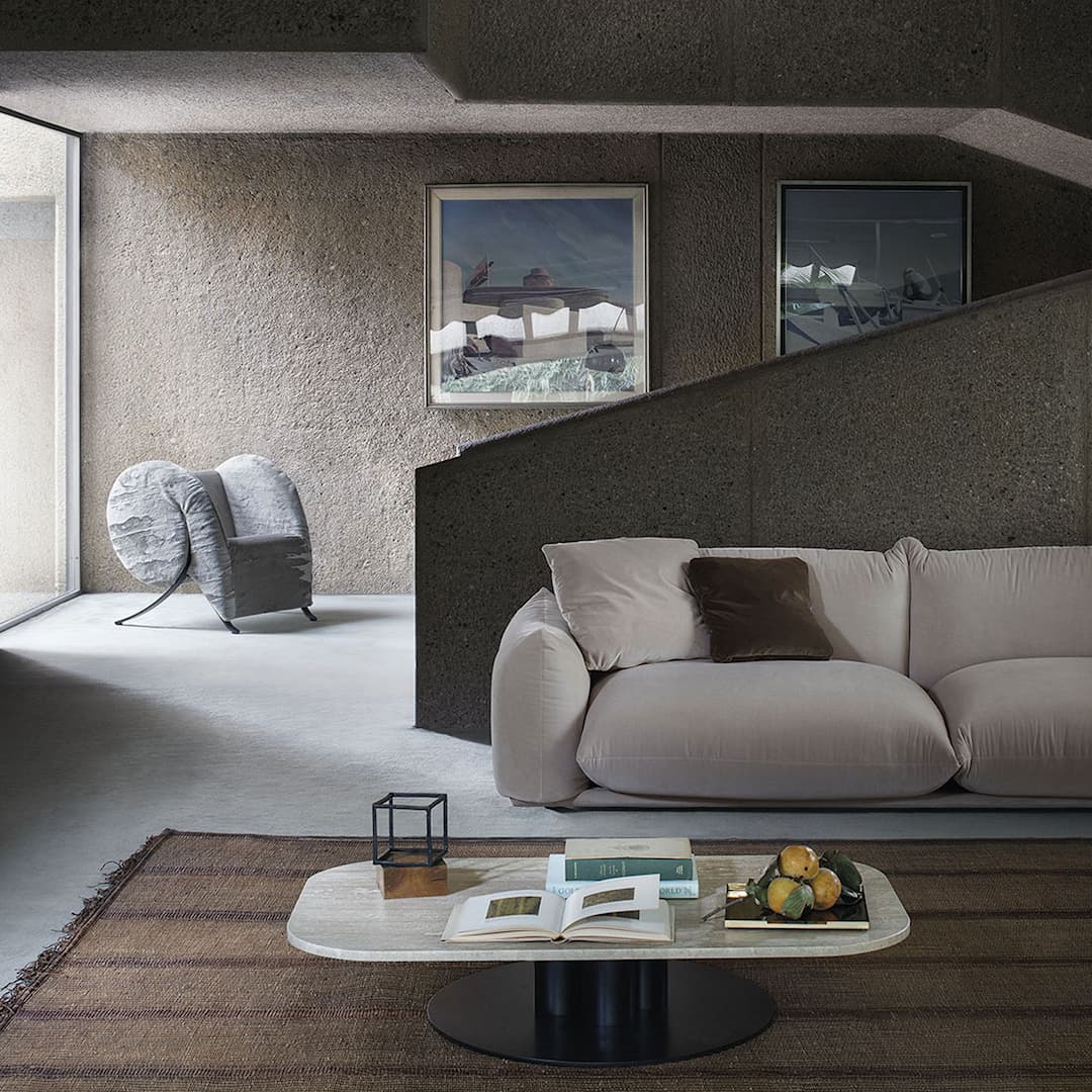 ARFLEX  Goya Small Table 70 x 120 cm - Travertino Romano