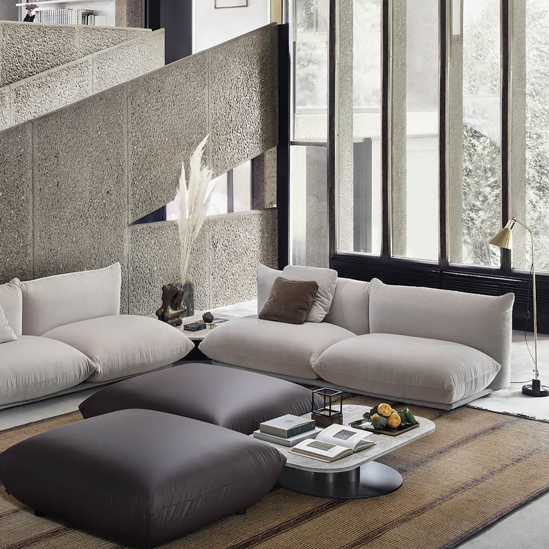 ARFLEX  Goya Small Table 70 x 120 cm - Travertino Romano