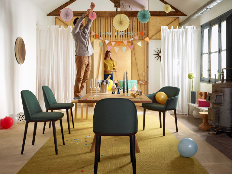 Vitra Softshell Side stoel kastanje, stofsoort