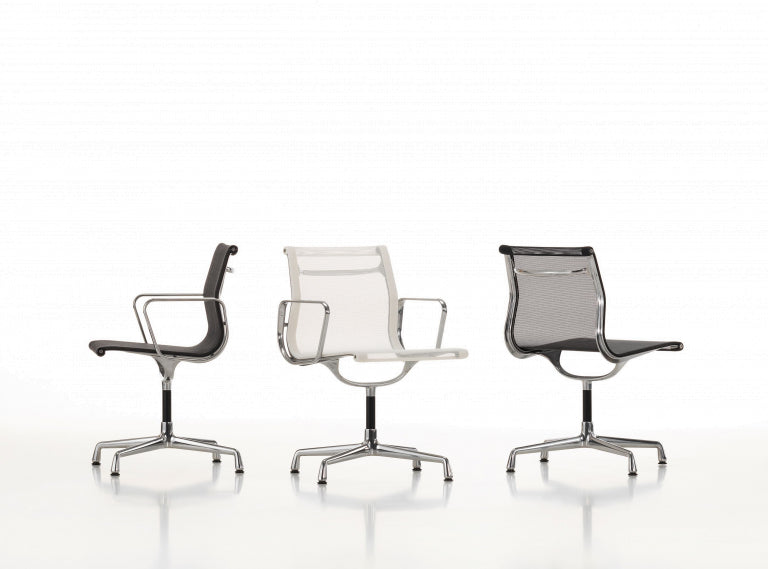 Vitra EA 101 stoel geel/ pastel groen, onderstel verchroomd