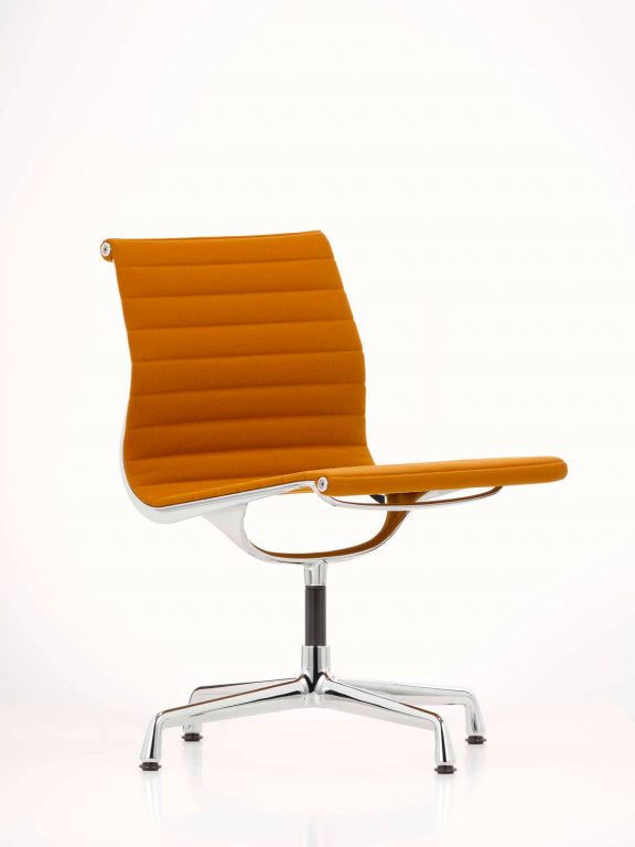 Vitra EA 101 stoel geel/ pastel groen, onderstel verchroomd