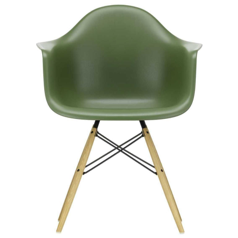 Vitra Eames DAW stoel geelachtig esdoorn onderstel