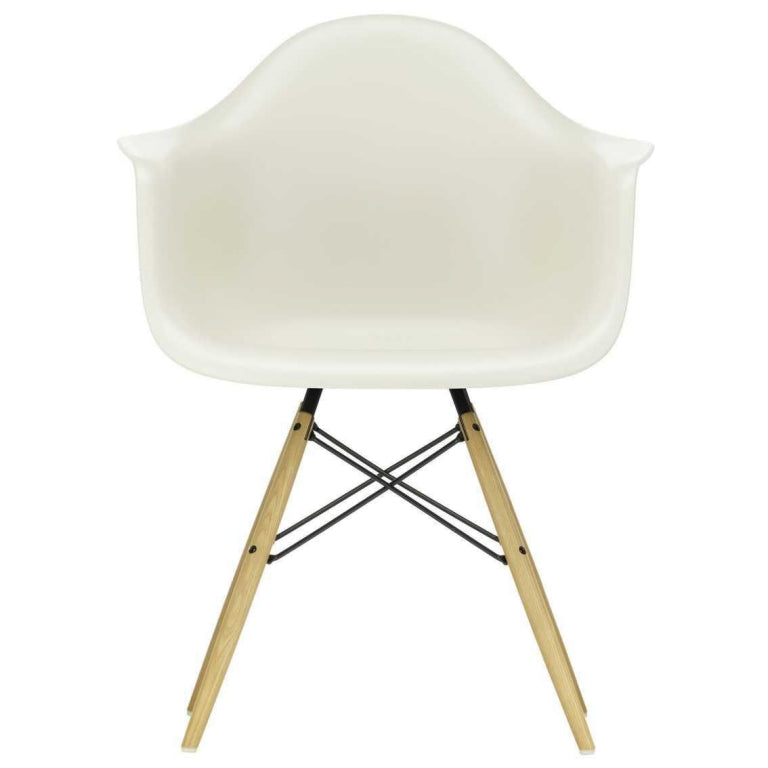 Vitra Eames DAW stoel geelachtig esdoorn onderstel