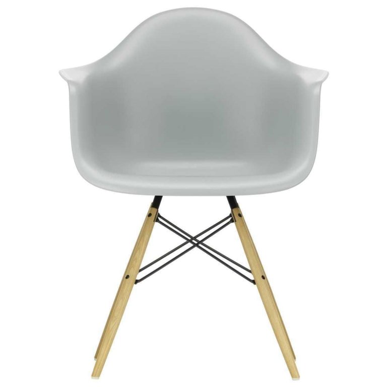 Vitra Eames DAW stoel geelachtig esdoorn onderstel