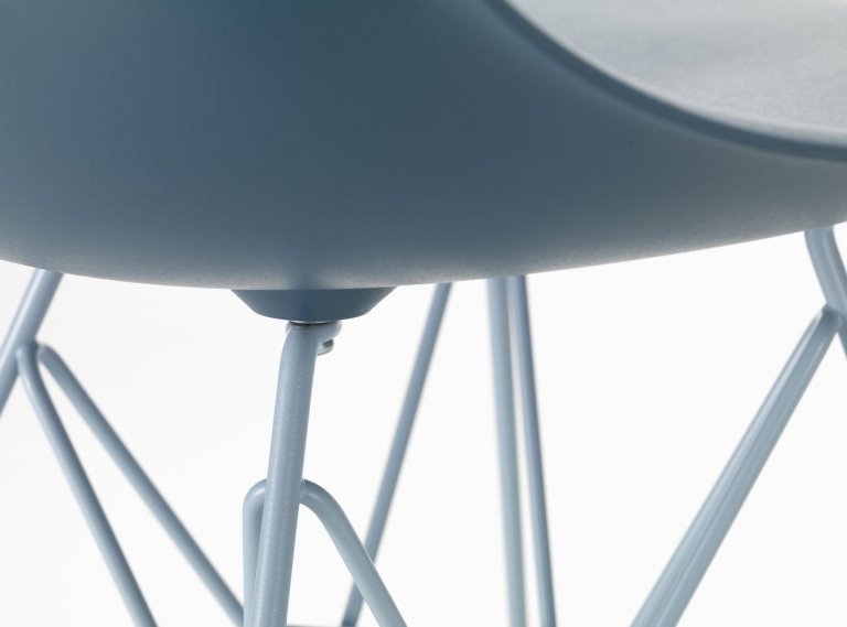 Vitra Eames DSR Colours stoel Pebble, onderstel