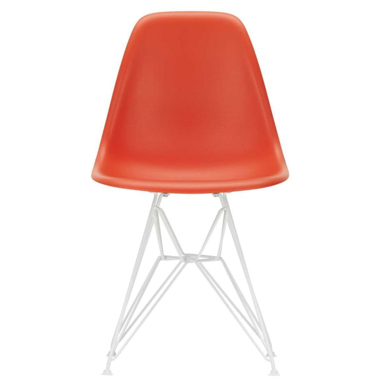 Vitra Eames DSR stoel wit gepoedercoat onderstel