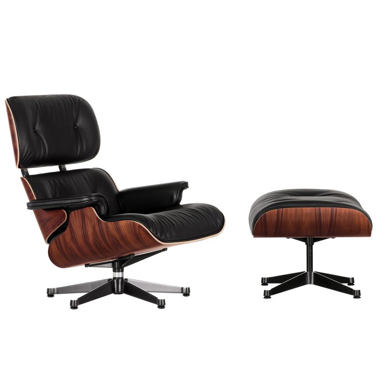 Vitra VitraEames Lounge chair met Ottoman fauteuil (nieuwe afmetingen)