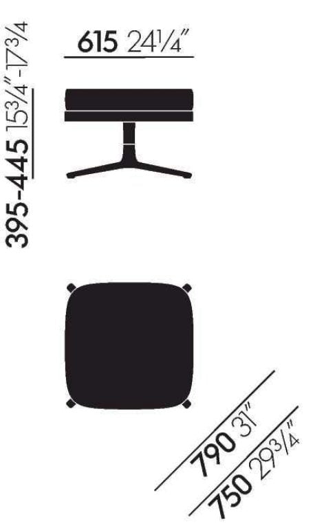 Vitra Grand Relax Ottoman basic dark umbra grey