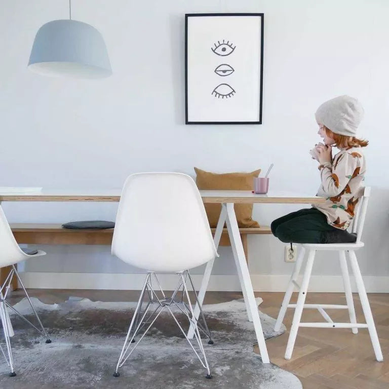 Vitra Eames DSR stoel verchroomd onderstel, White