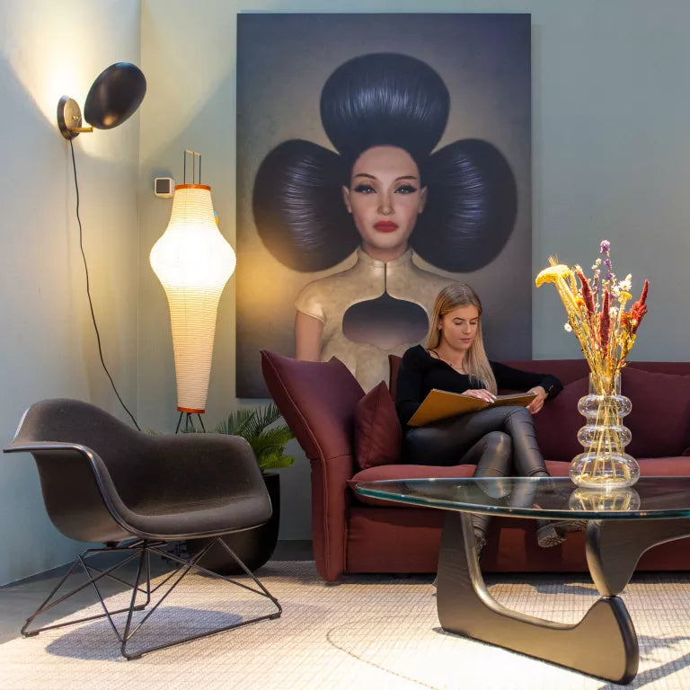Vitra Eames LAR loungestoel zwart onderstel