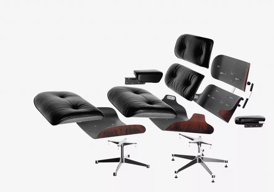 Vitra VitraEames Lounge chair met Ottoman fauteuil (nieuwe afmetingen)