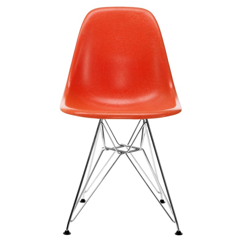 Vitra Eames DSR Glasfiber stol krom understel