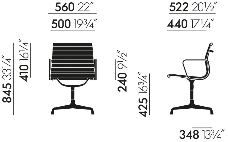 Vitra EA 103 stol valmue isblå/elfenben, forkromet stel