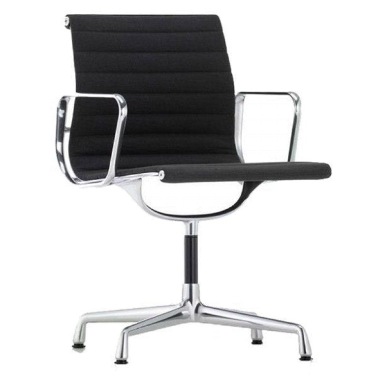 Vitra EA 107 stol Hopsak Nero, forkromet stel