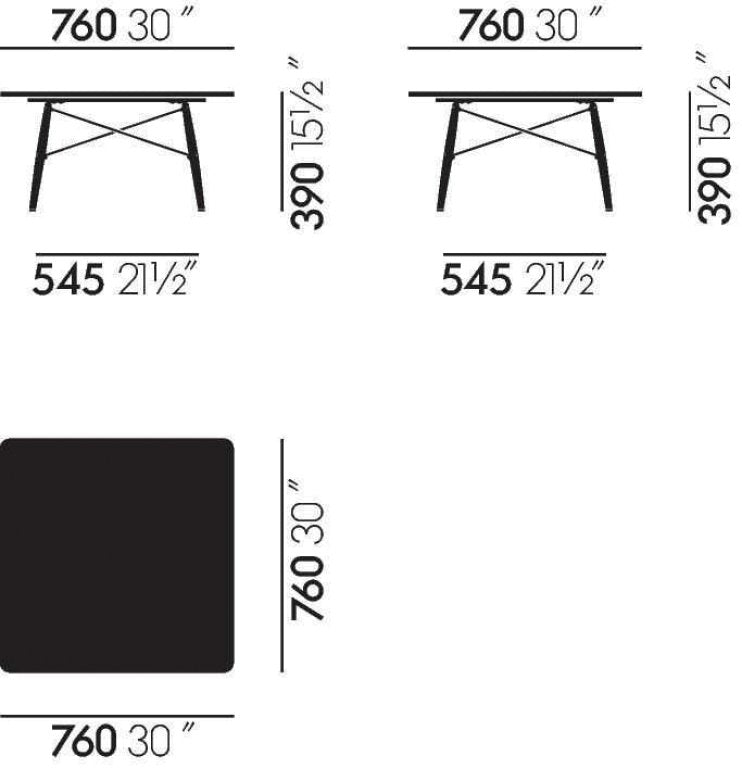 Vitra Eames Sofabord 760 ask sort