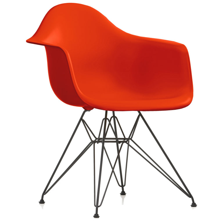 Vitra Eames DAR stol sort pulverlakeret base