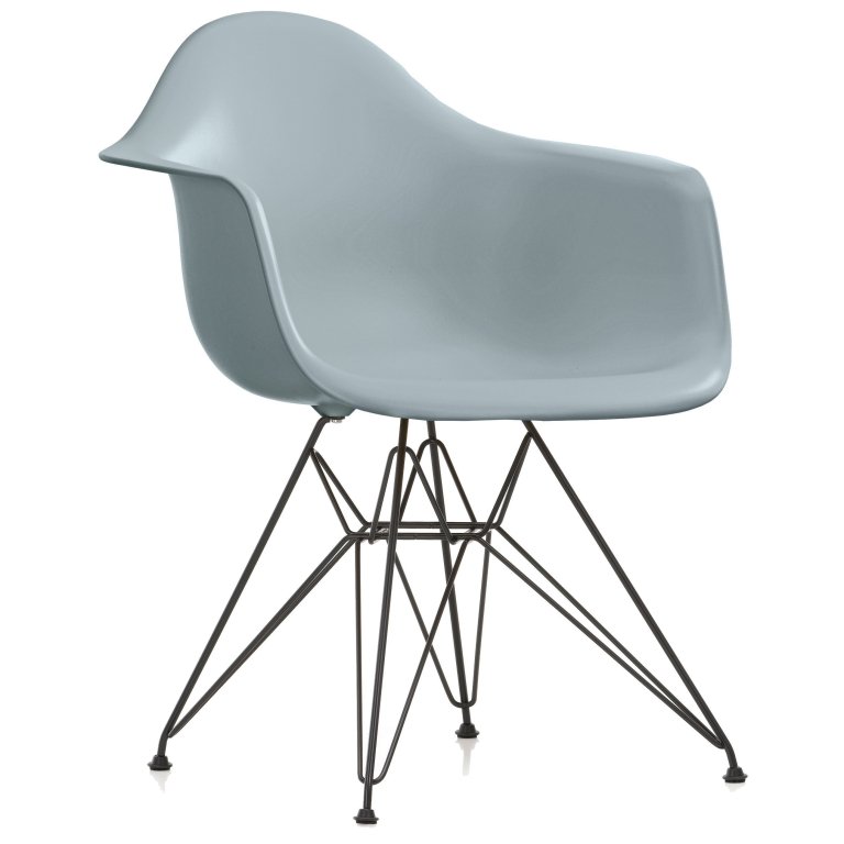 Vitra Eames DAR stol sort pulverlakeret base