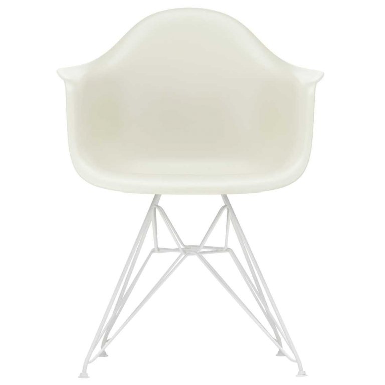 Vitra Eames DAR stol hvid pulverlakeret base