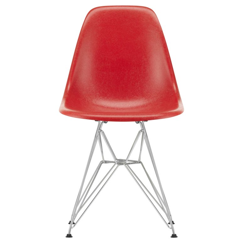 Vitra Eames DSR Glasfiber stol krom understel