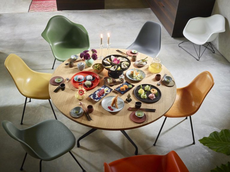 Vitra Eames DSX glasfiber stol sort base