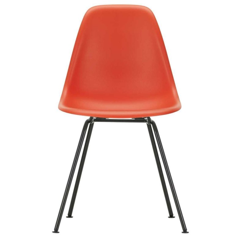 Vitra Eames DSX stol sort pulverlakeret base