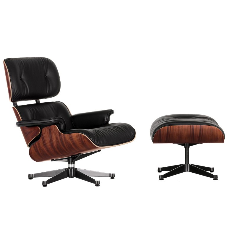 Vitra Eames Lounge stol med osmannisk lænestol (klassiske dimensioner)