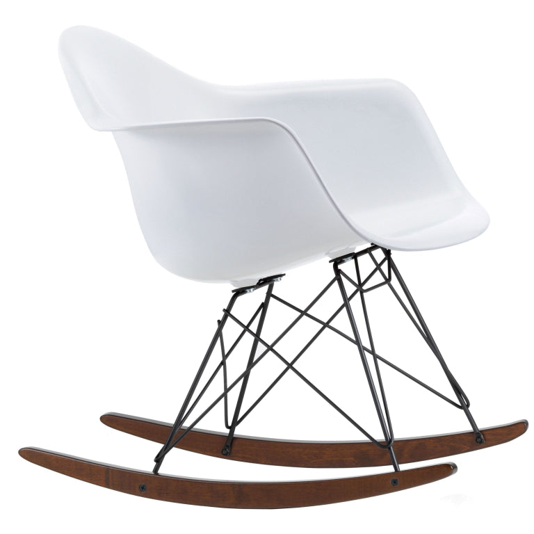 Vitra Eames RAR gyngestol med mørk base hvid