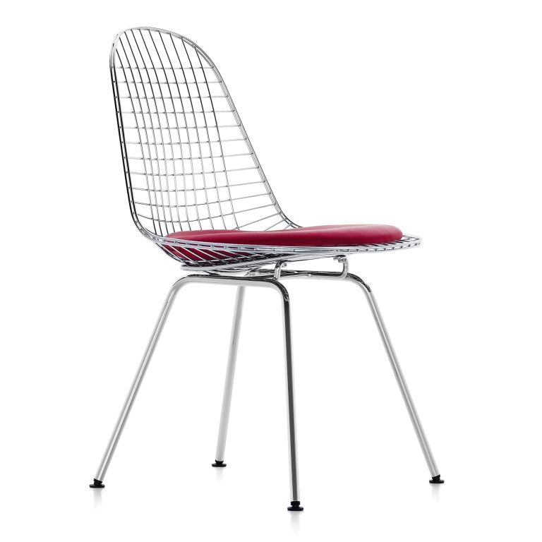 Vitra Eames Wire Chair DKX-5 stol forkromet base rød hedebrun