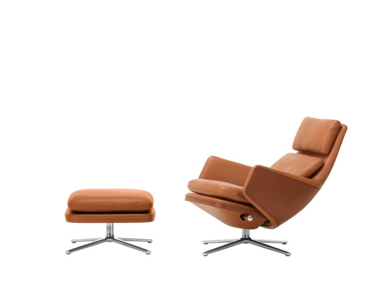 Vitra Grand Relax Ottoman krompoleret cognac