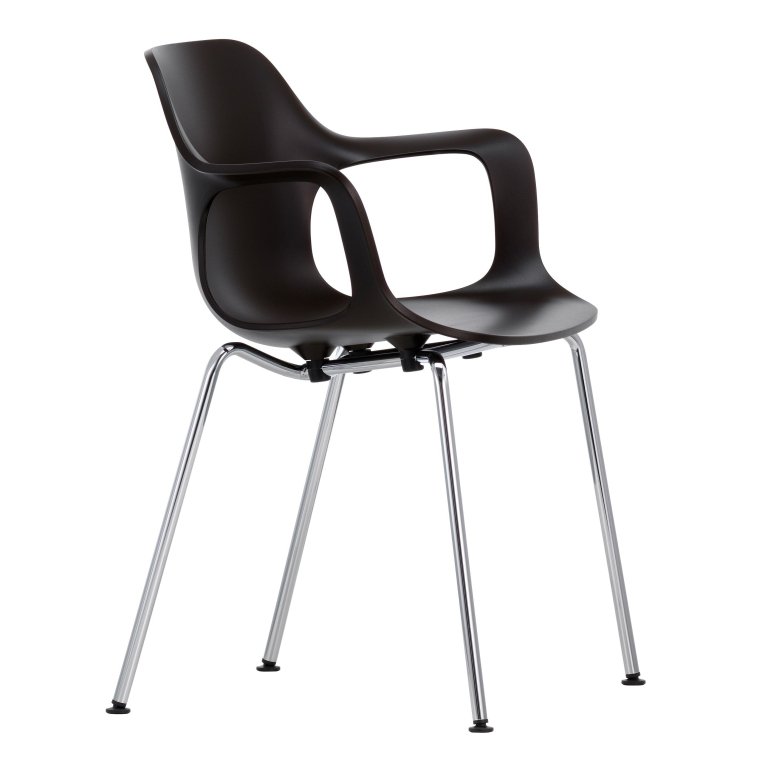 Vitra Hal Armchair Rørstol med forkromet fod sort