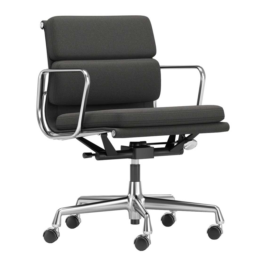 Vitra EA 217 kontorstol sort, poleret stel