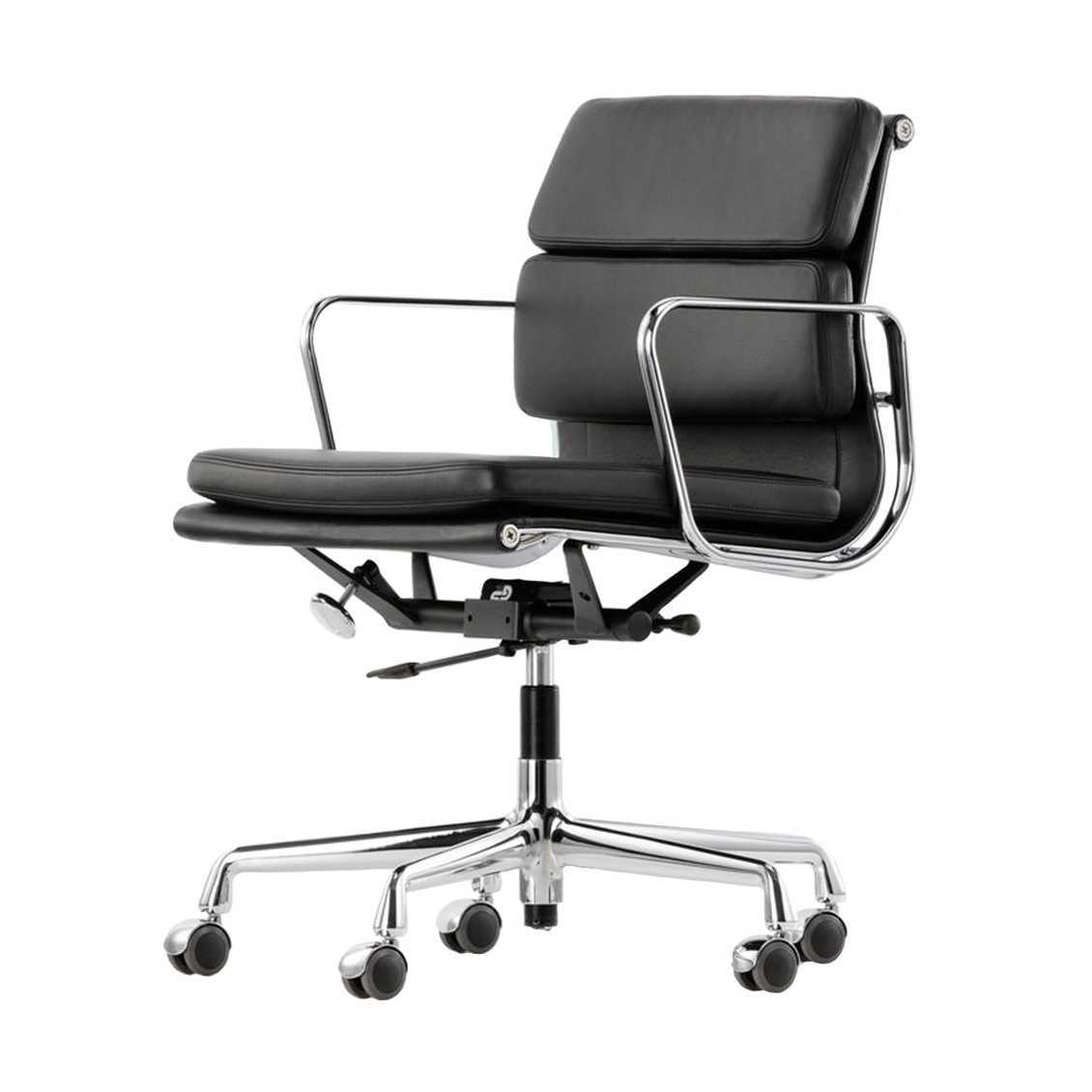 VITRA Soft Pad Chair EA 217 - Poleret / Læder