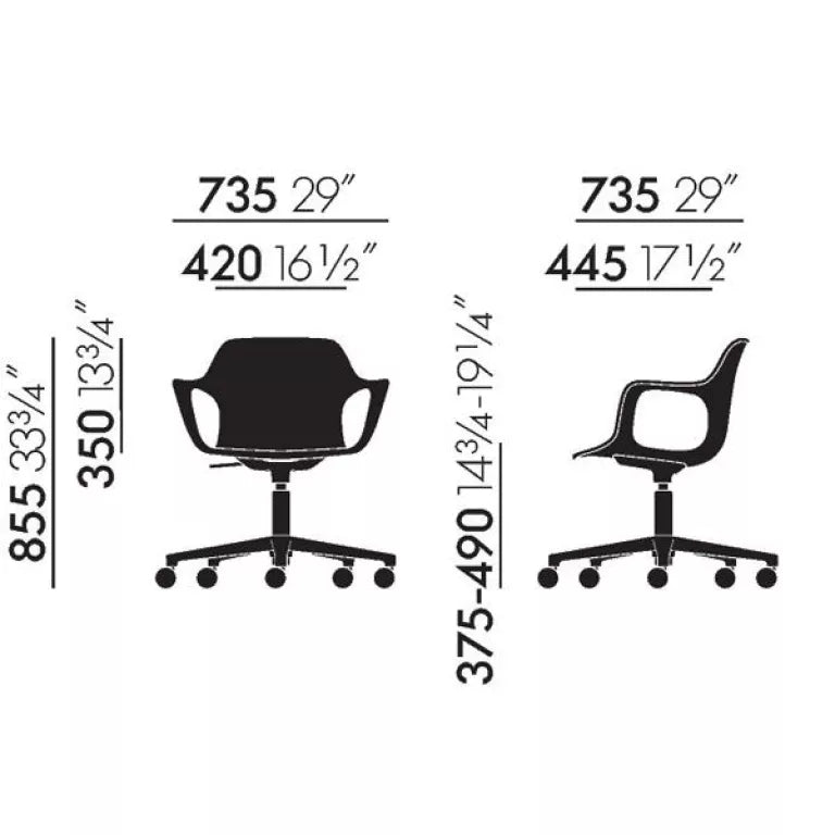 Vitra Hal Armchair Studio kontorstol sort