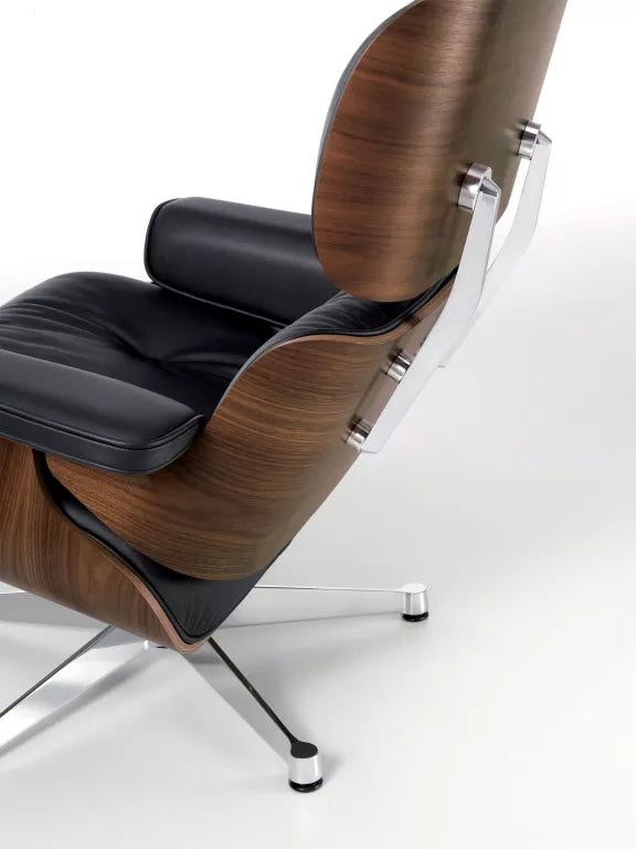 Vitra Eames Lounge stol med osmannisk lænestol, valnøddetræ Læder