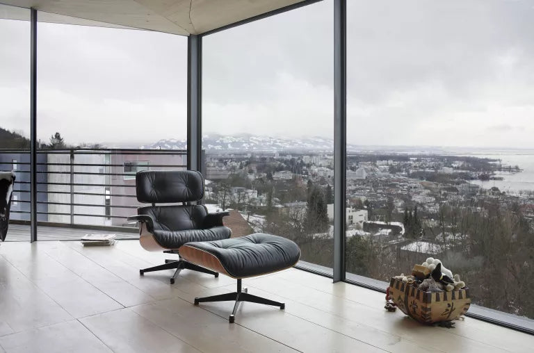 Vitra Eames Lounge stol med osmannisk lænestol, valnøddetræ Læder