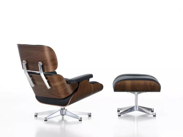 Vitra Eames Lounge stol med osmannisk lænestol, valnøddetræ Læder