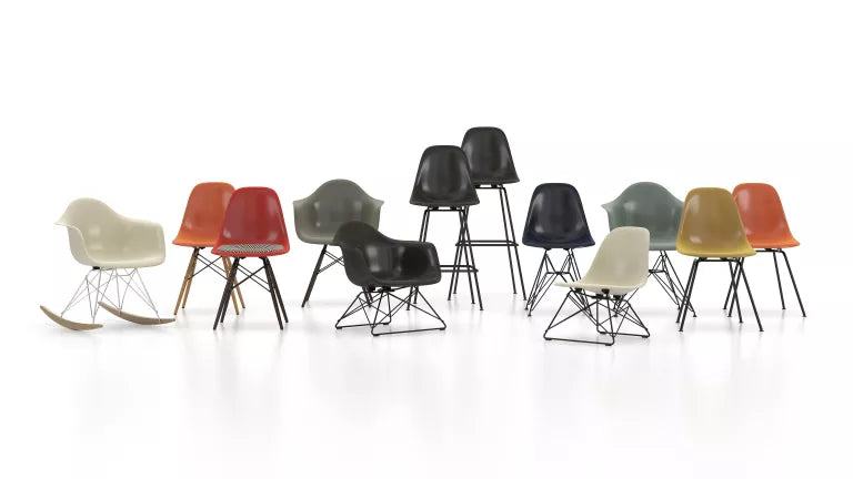 Vitra Eames LSR lænestol forkromet bund