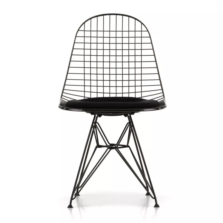 Vitra Eames Wire Chair DKR-5 stol pulverlakeret sort