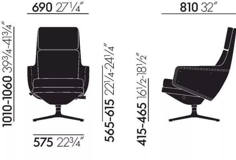 Vitra Grand Relax lænestol basic mørke umbra grå