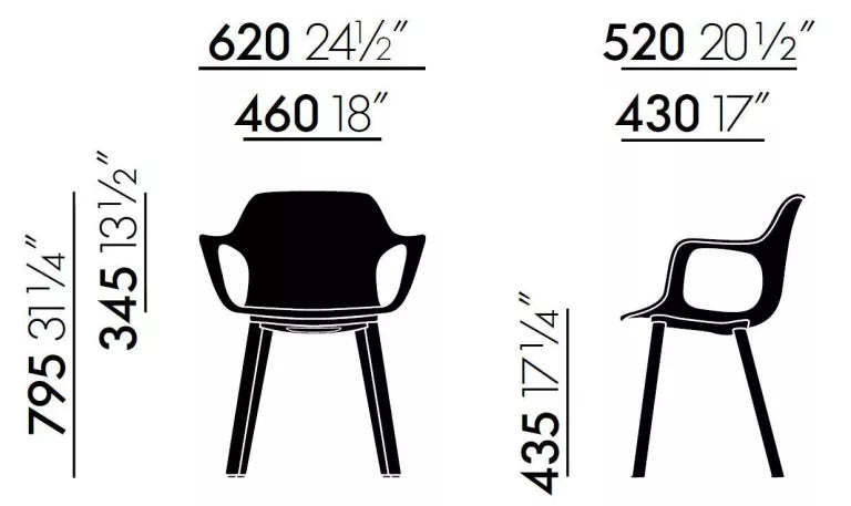 Vitra Hal Lænestol Træ stol mørk egetræ