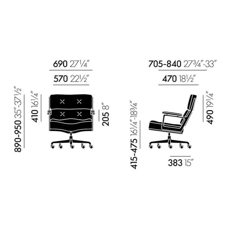 Vitra Lobbystol ES 104 kontorstol læder