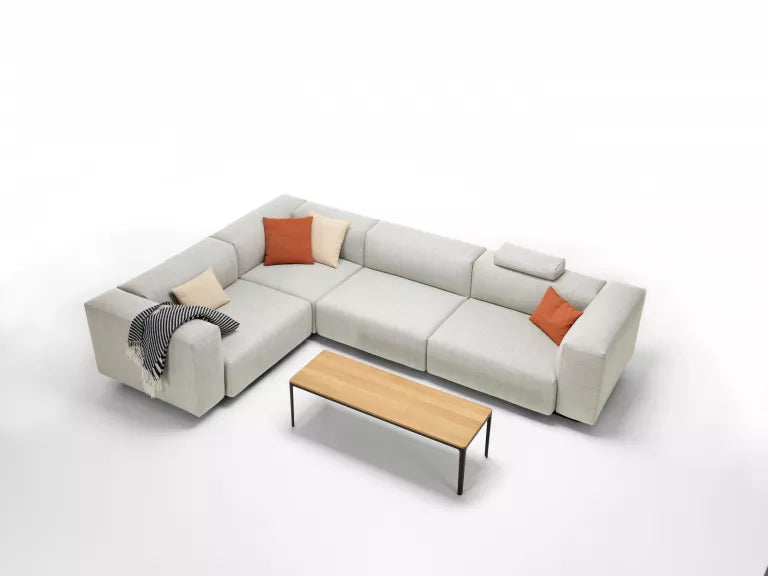 Vitra Soft Modulsofa med chaiselong volo mursten