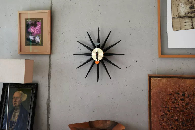 Vitra Sunburst Clock Black Collection Ø47