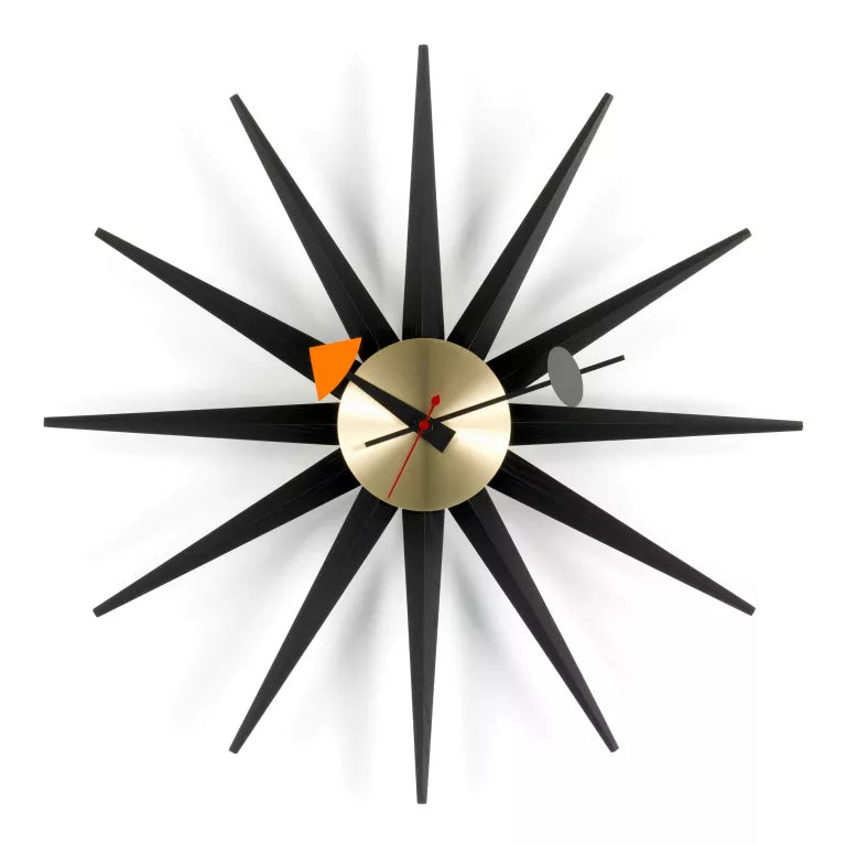 Vitra Sunburst Clock Black Collection Ø47