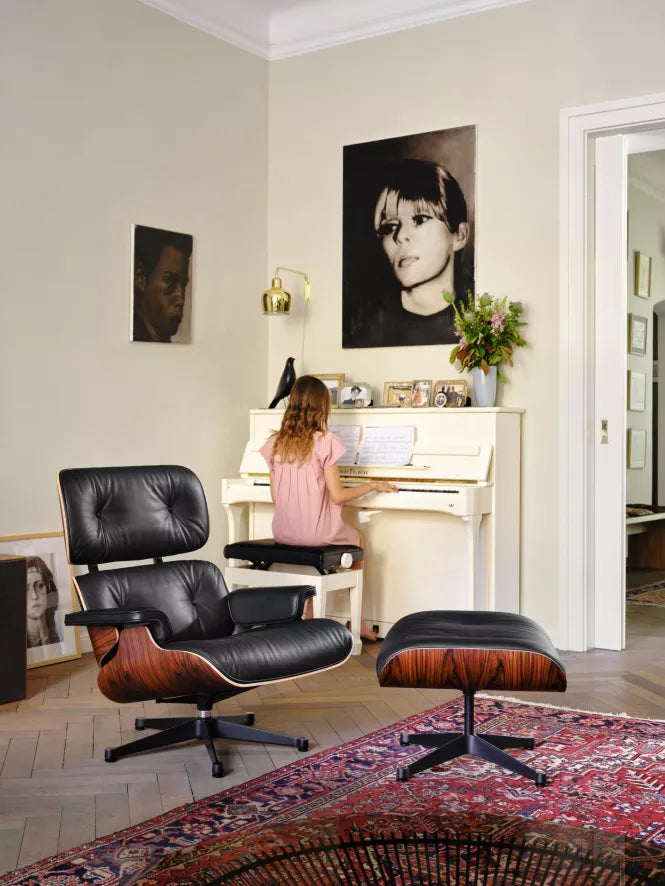 Vitra Eames Lounge stol med osmannisk lænestol (klassiske dimensioner)