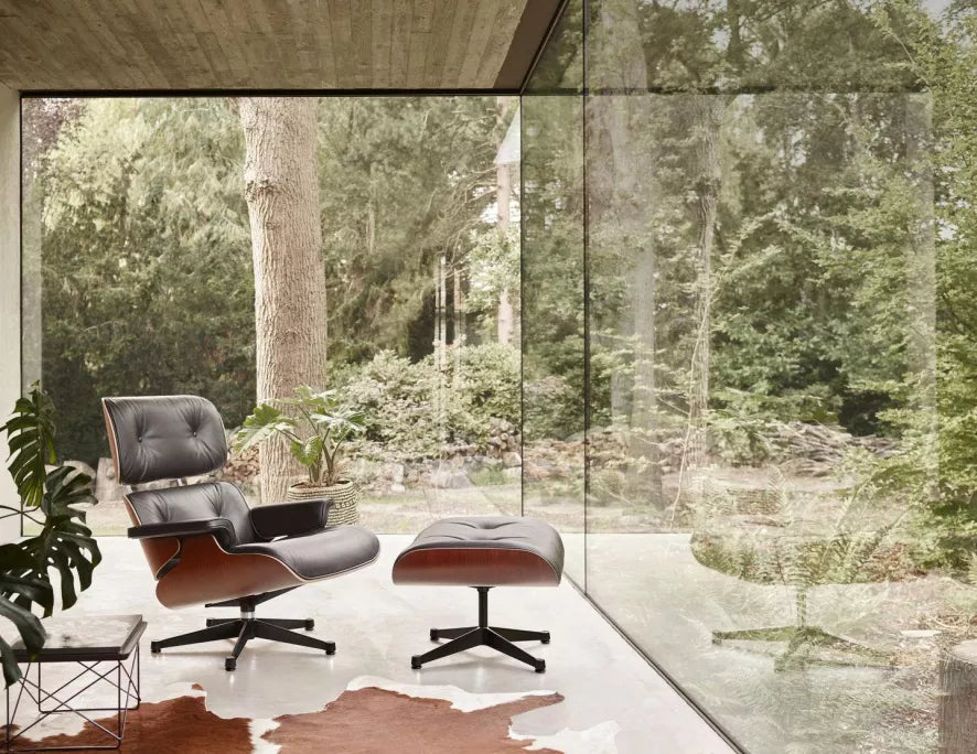 Vitra Eames Lounge stol med osmannisk lænestol (klassiske dimensioner)