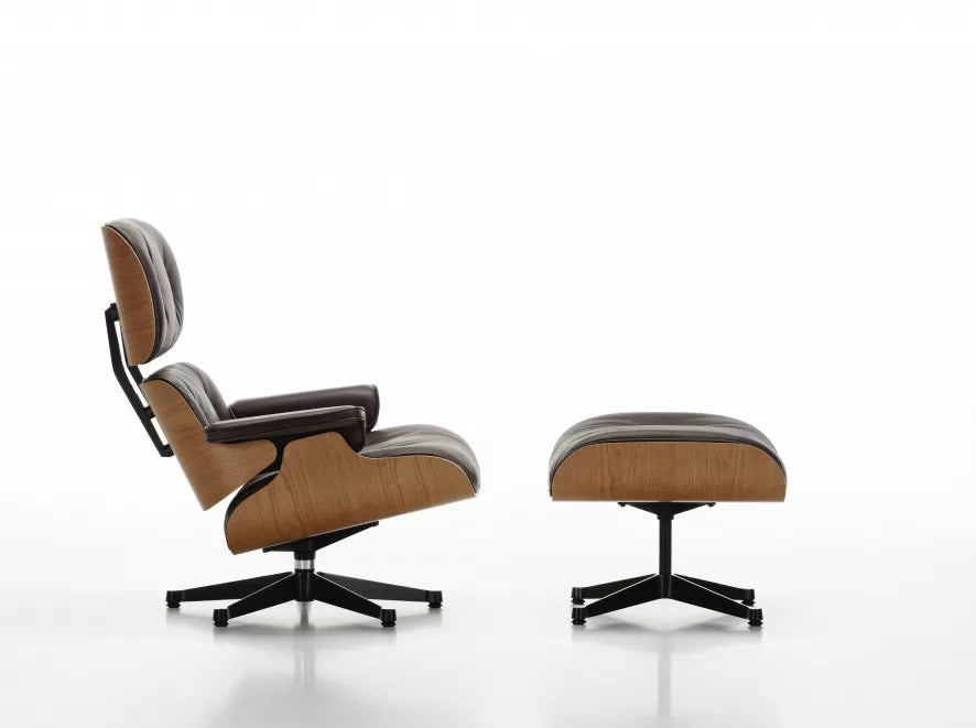 Vitra Eames Lounge stol med osmannisk lænestol (nye dimensioner) Chokolade